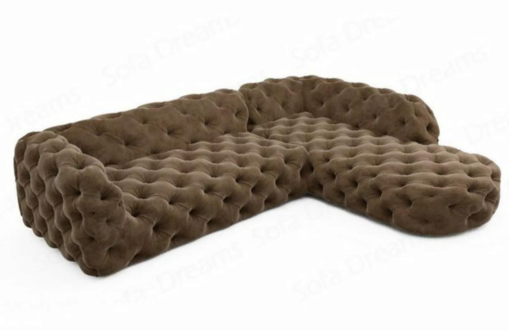 Sofa Dreams Ecksofa Polster Samtstoff Sofa Lanzarote L kurz Samt Stoffsofa, günstig online kaufen