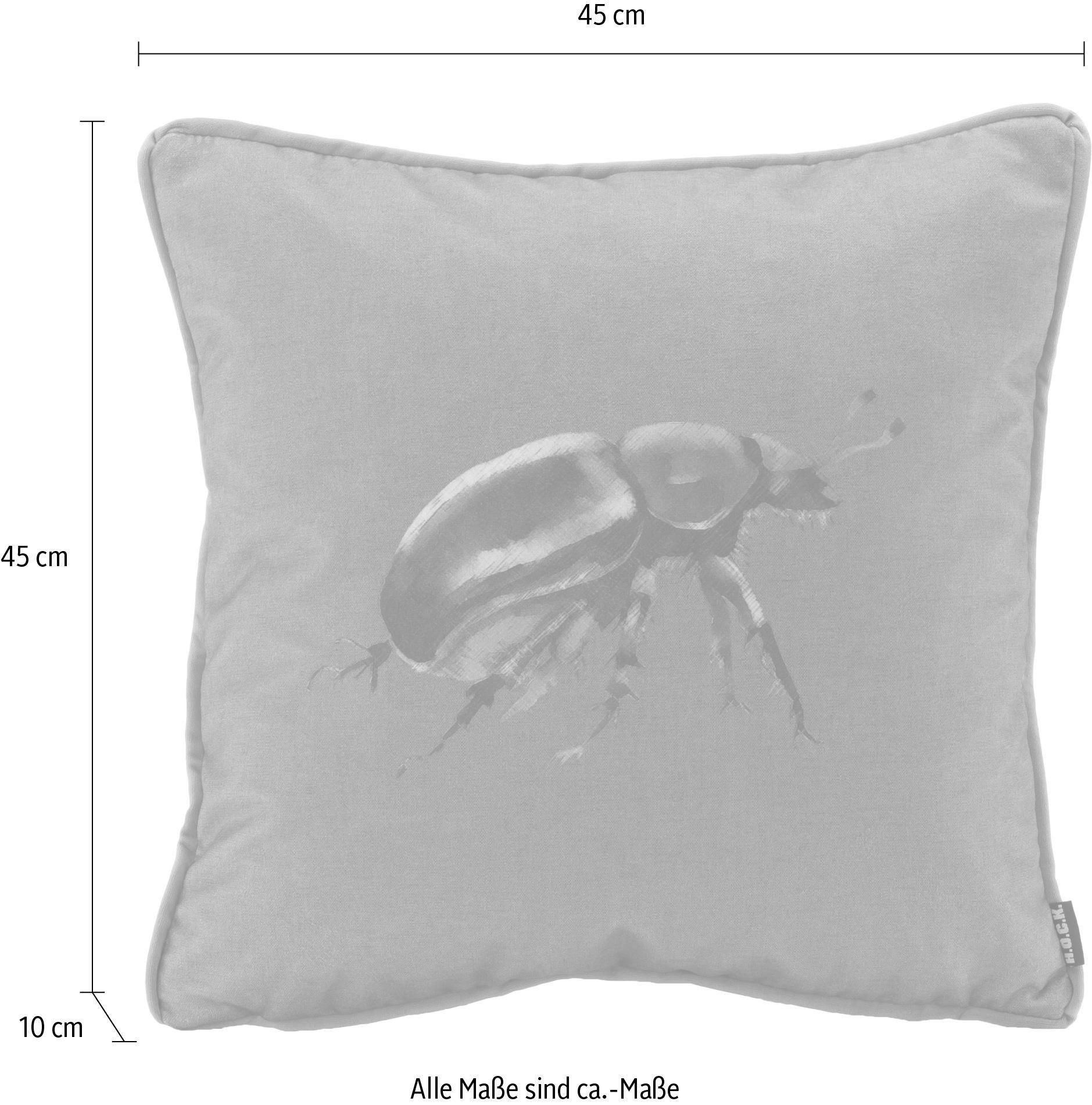 H.O.C.K. Dekokissen »Rosenkäfer«, changierender Samt, Kissenhülle mit Füllu günstig online kaufen