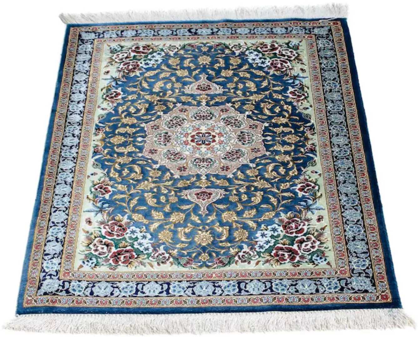 morgenland Orientteppich »Perser - Ghom - 85 x 59 cm - blau«, rechteckig, 1 günstig online kaufen