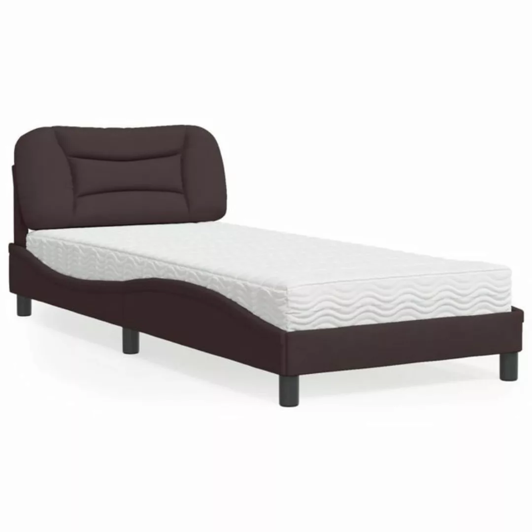 vidaXL Bett Bett mit Matratze Dunkelbraun 80x200 cm Stoff günstig online kaufen