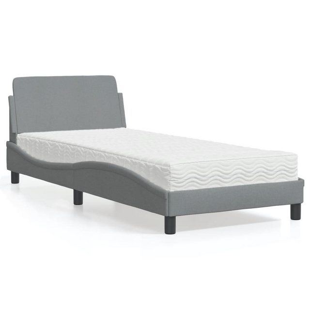 vidaXL Bett Bett mit Matratze Hellgrau 90x190 cm Stoff günstig online kaufen