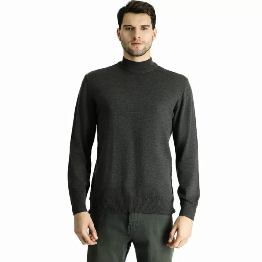 KIGILI Sweater Herren Pullover Slim Fit, Rollkragenpullover, Stilvoll, Lang günstig online kaufen