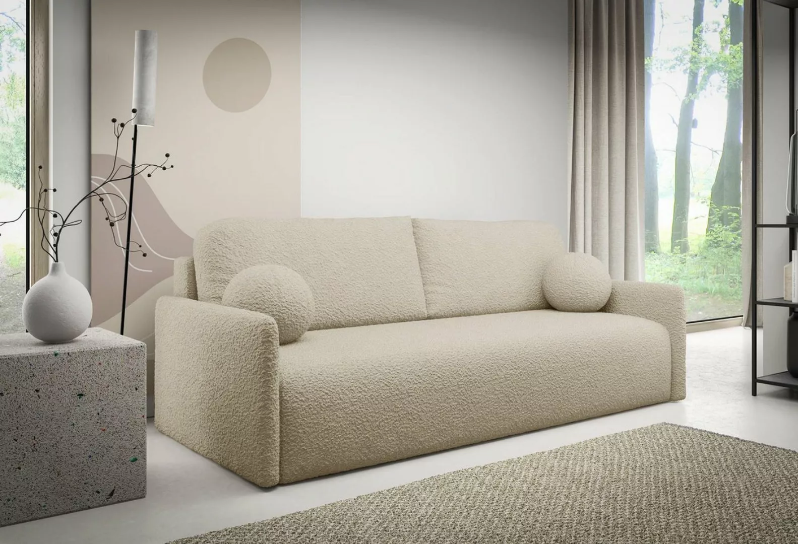 Compleo Schlafsofa kleine mit Bettkasten STYLO, Polstersofa, Breite: 206 cm günstig online kaufen