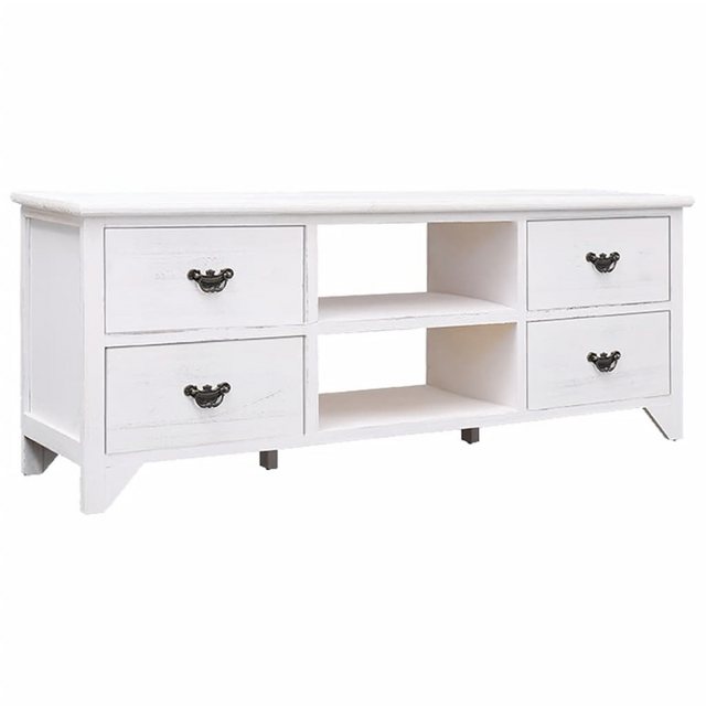 vidaXL TV-Schrank TV-Schrank Antik-Weiß 108x30x40 cm Massivholz Paulownia L günstig online kaufen