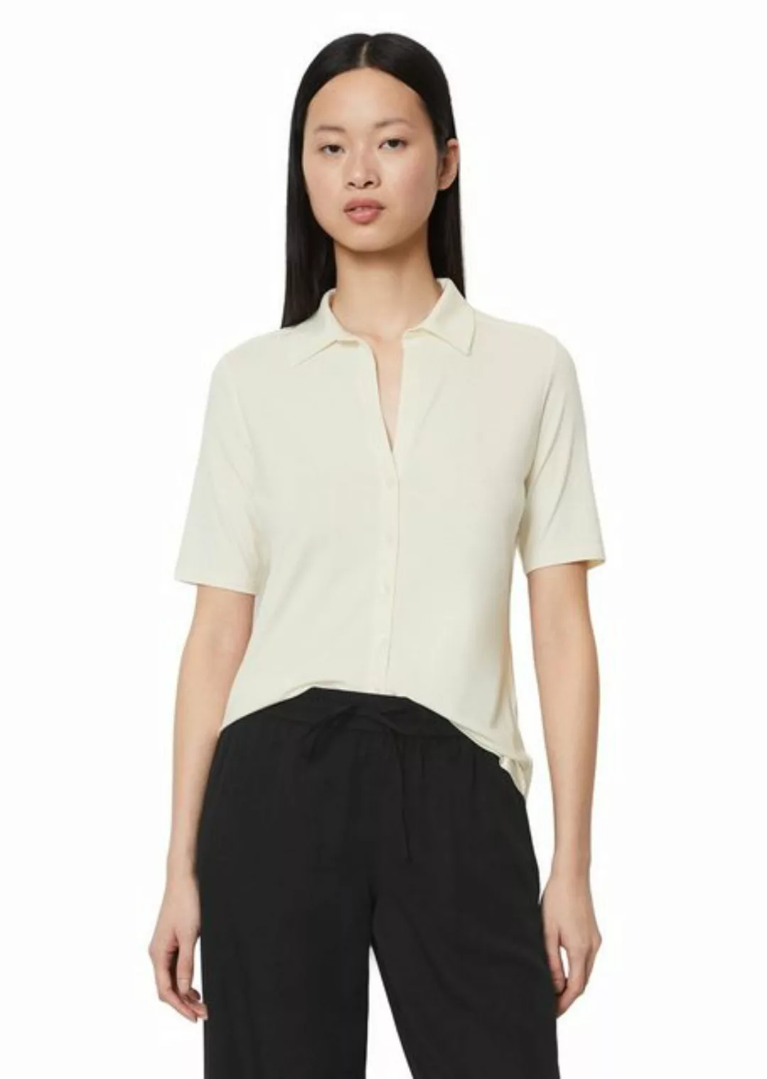 Marc O'Polo Shirtbluse Jersey-blouse, short-sleeve, placke günstig online kaufen