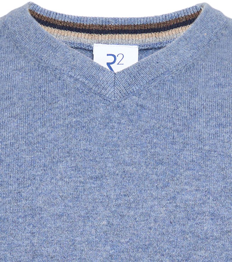 R2 Pullover Merino Wool Blau - Größe M günstig online kaufen