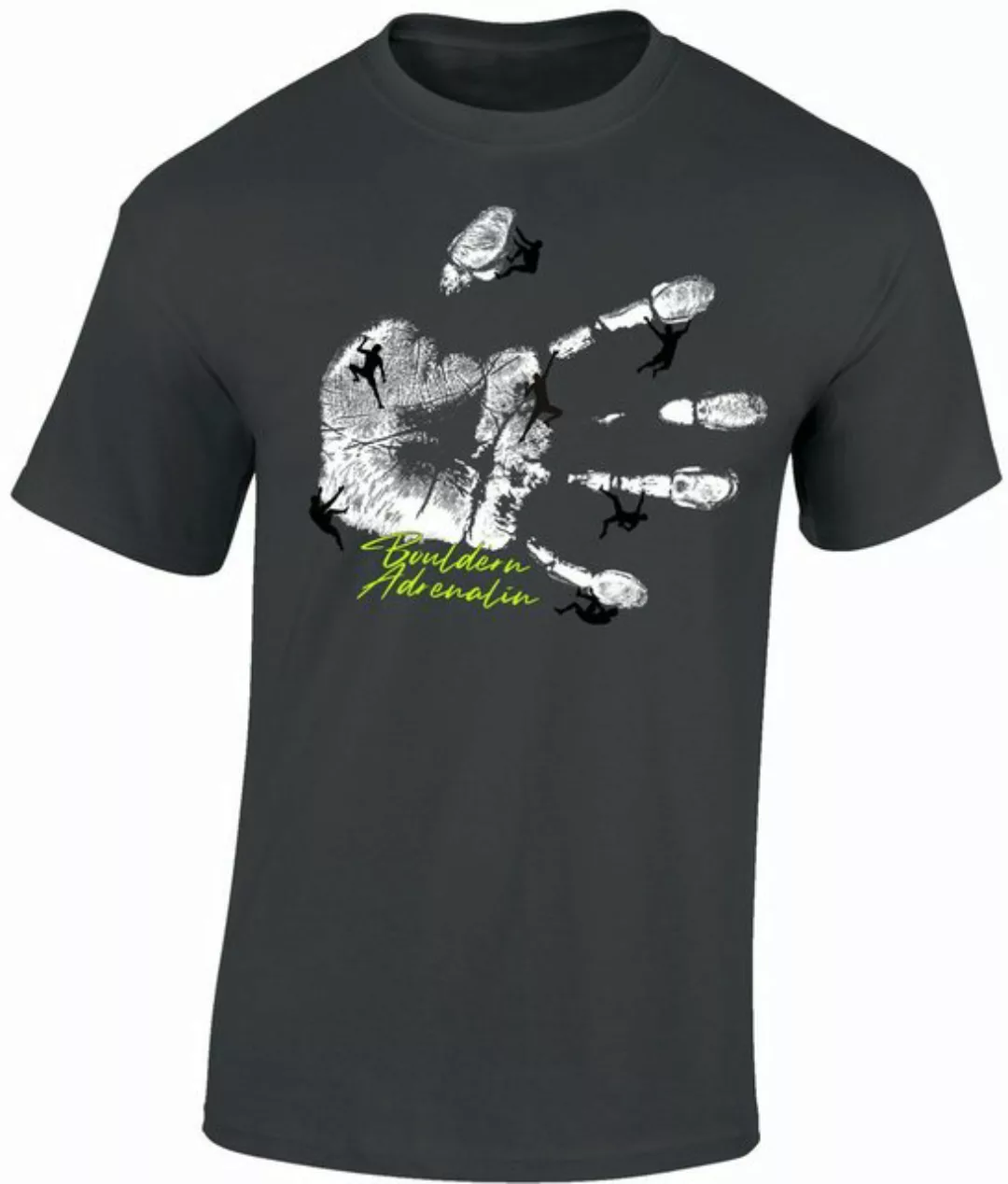 Baddery Print-Shirt Kletter Shirt: "Bouldern Adrenalin" - T-Shirt Kletter Z günstig online kaufen