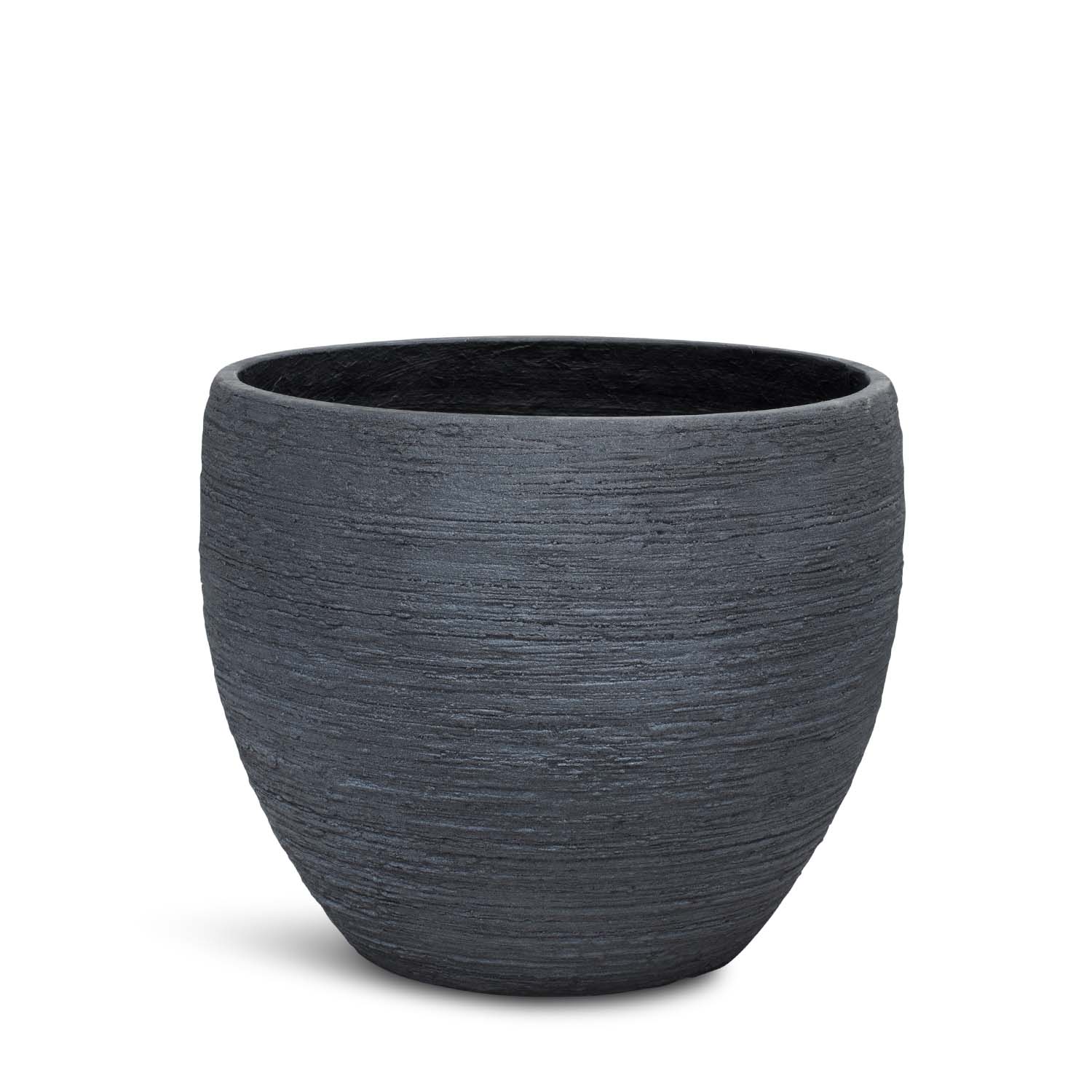 Pottery runder Blumentopf wellenartige Struktur Ø 35 cm, Höhe 30 cm anthraz günstig online kaufen