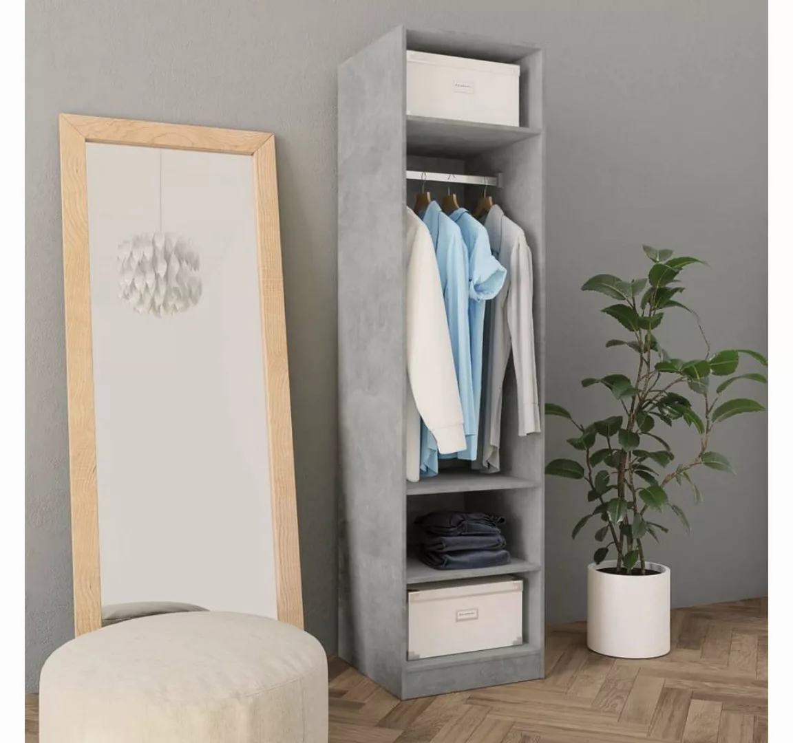 furnicato Kleiderschrank Betongrau 50x50x200 cm Holzwerkstoff (1-St) günstig online kaufen