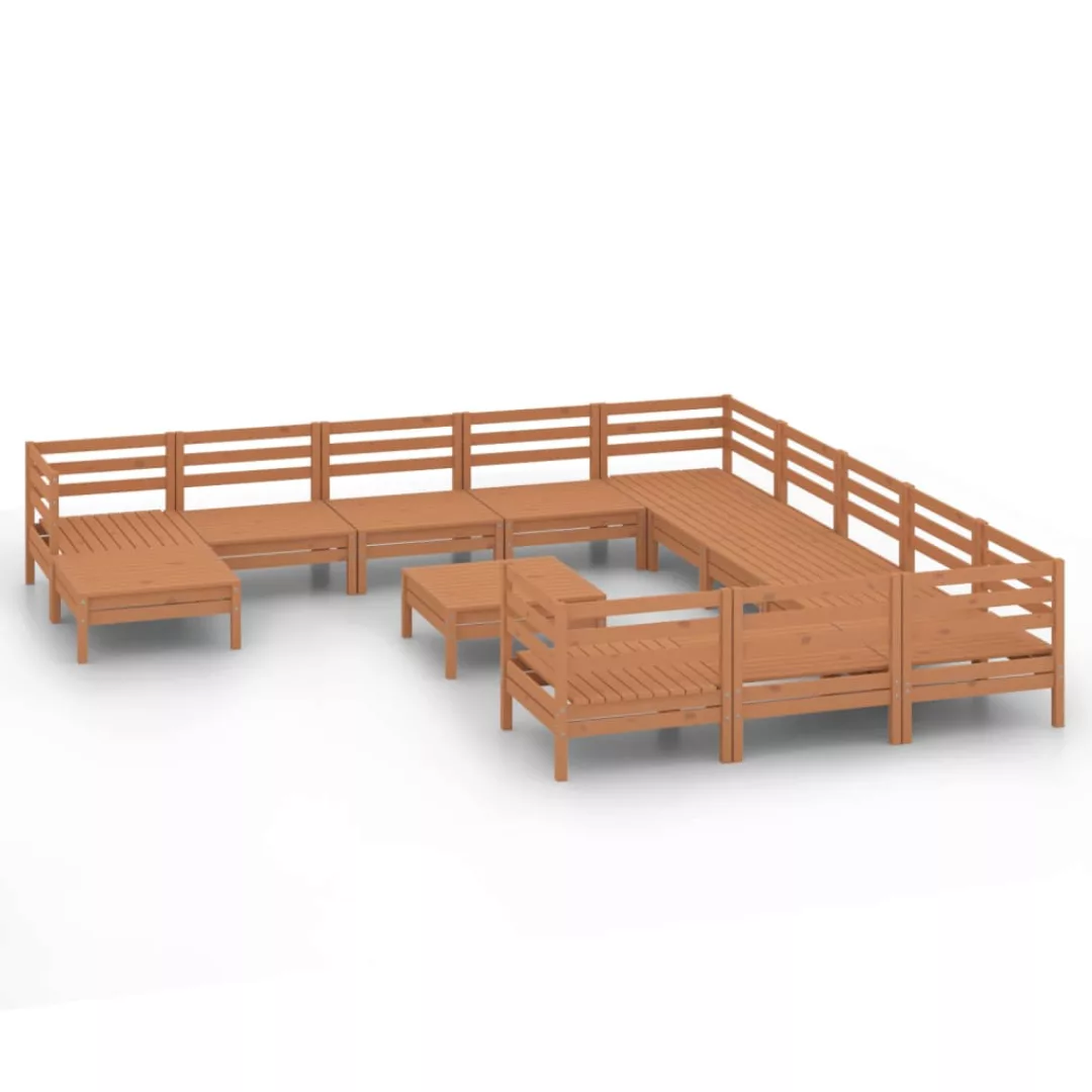 13-tlg. Garten-lounge-set Honigbraun Massivholz Kiefer günstig online kaufen