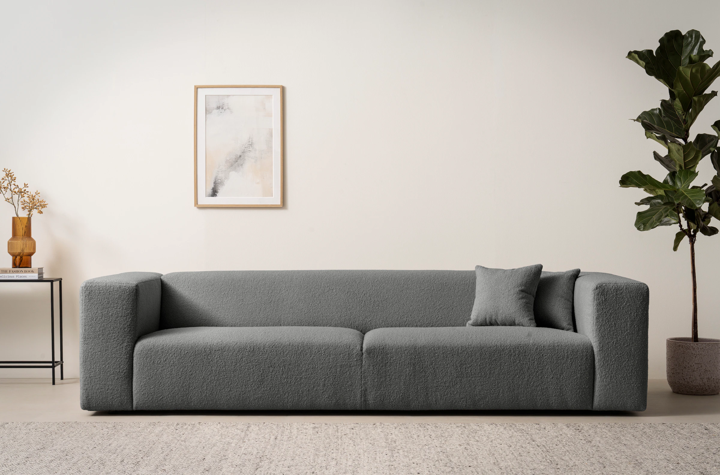 andas 3-Sitzer "BAKELS, Couch in Cord oder Boucle-Stoff, Sofa im modernen D günstig online kaufen