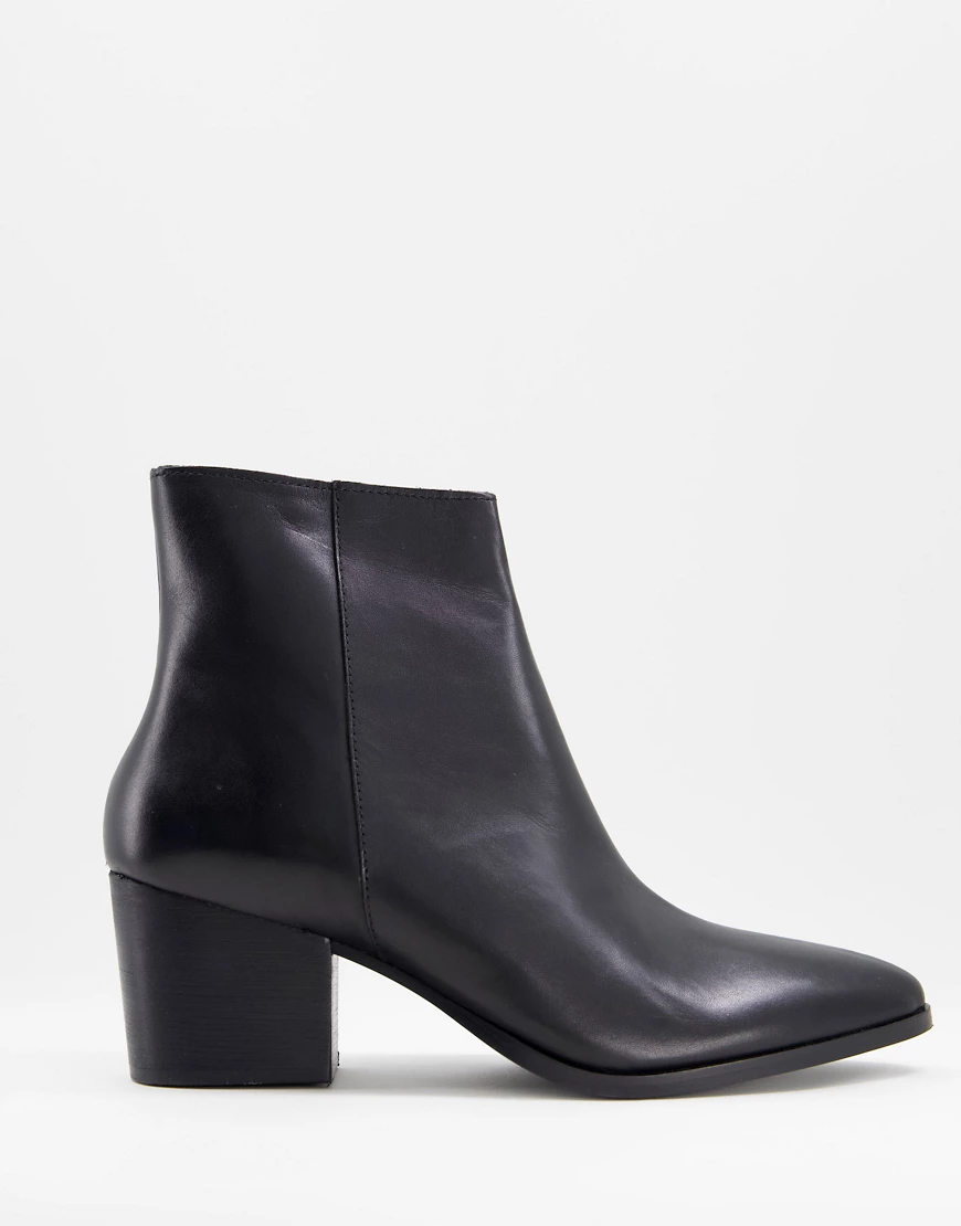 ASOS DESIGN – Chelsea-Stiefel mit Absatz und spitzer Zehenpartie aus schwar günstig online kaufen