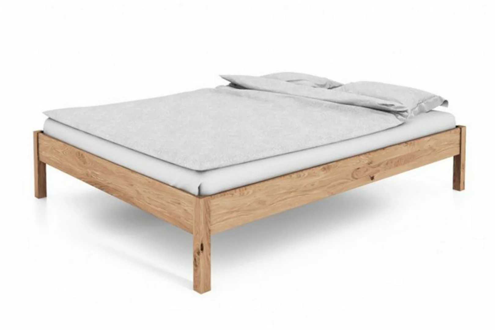 Natur24 Bett Bett Bento 1 Wildeiche massiv 200x200cm ohne Kopfteil mit Holz günstig online kaufen