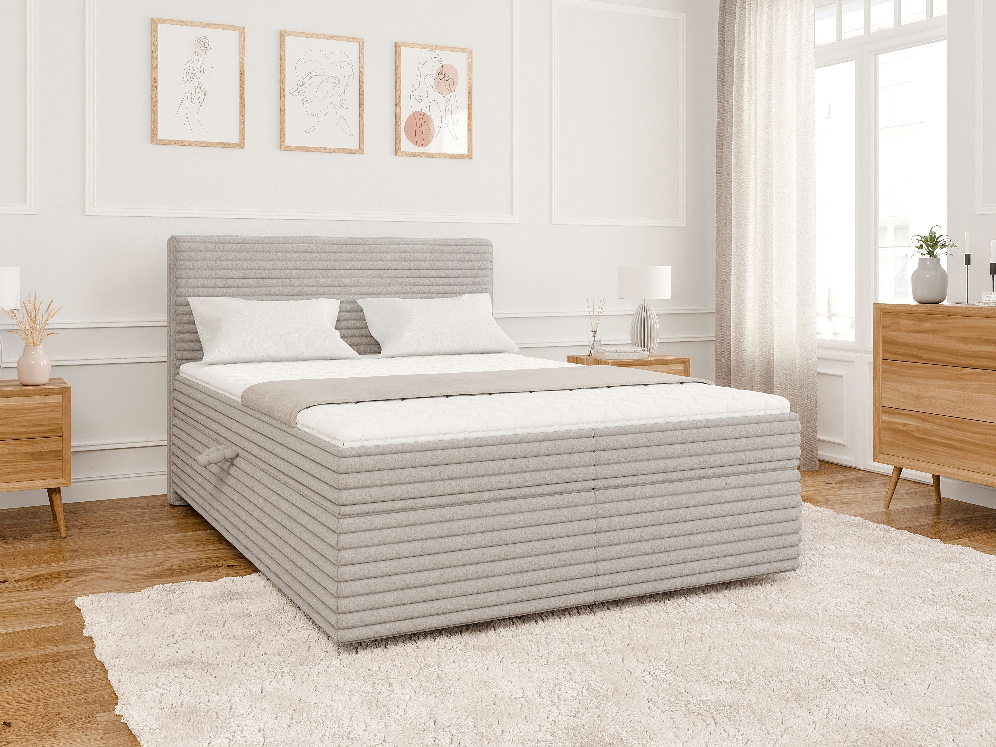 S-Style Möbel Boxspringbett Jasper mit Topper günstig online kaufen