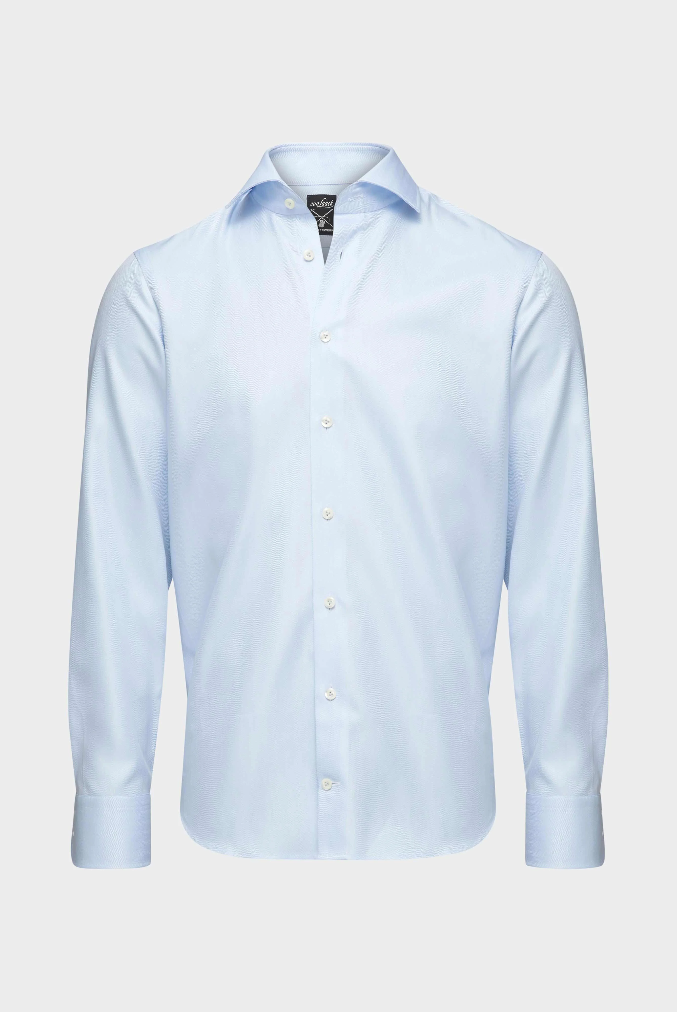 Twill Hemd mit Fischgrat Tailor Fit weiß günstig online kaufen