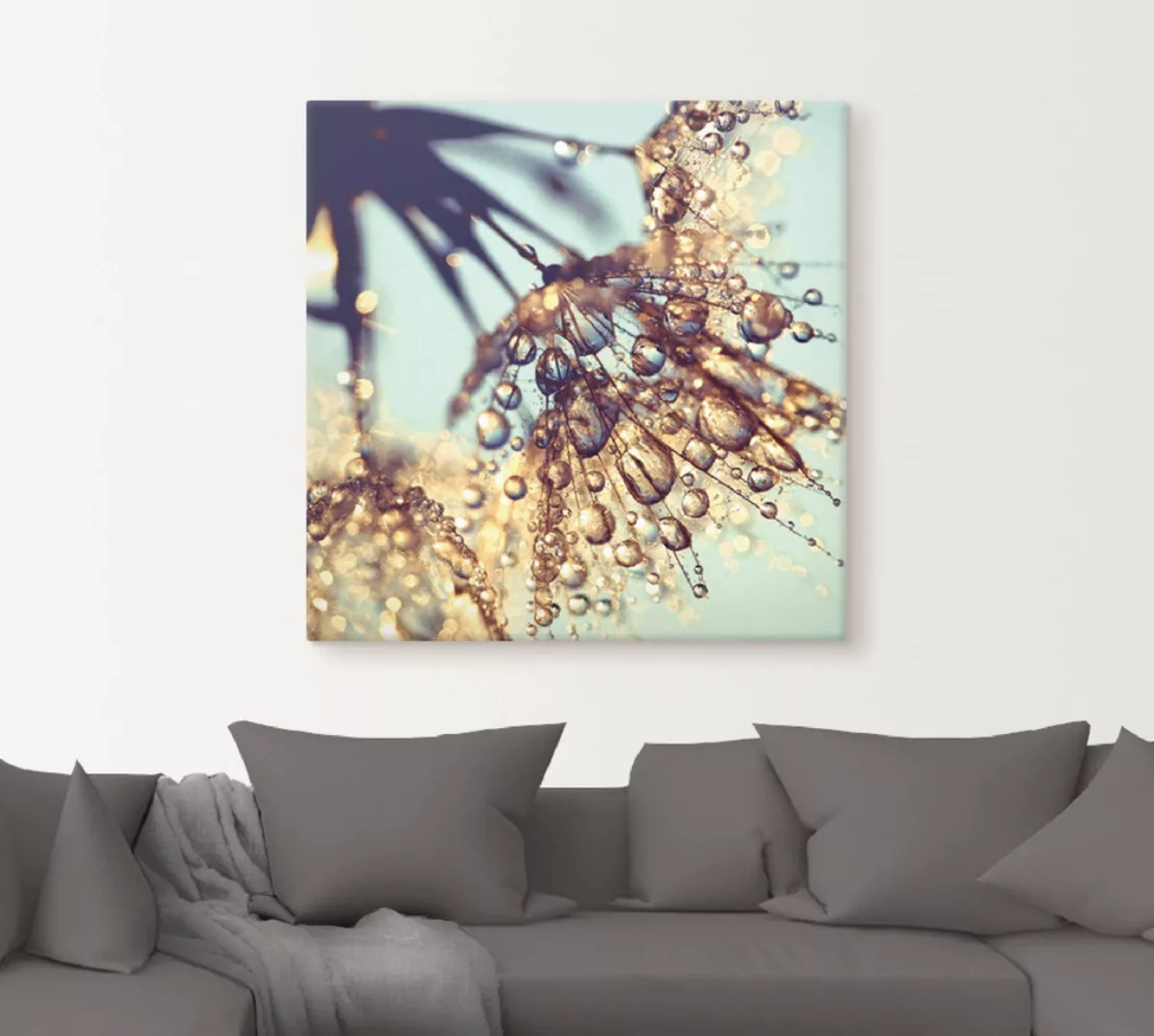 Artland Leinwandbild »Pusteblume Goldener Regen«, Blumen, (1 St.), auf Keil günstig online kaufen