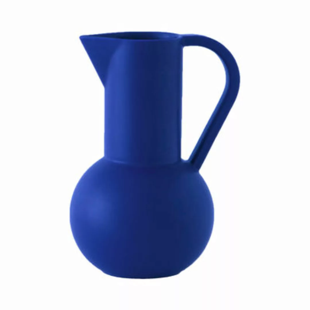 Karaffe Strøm Large keramik blau / H 28 cm - Keramik / Handgefertigt - raaw günstig online kaufen