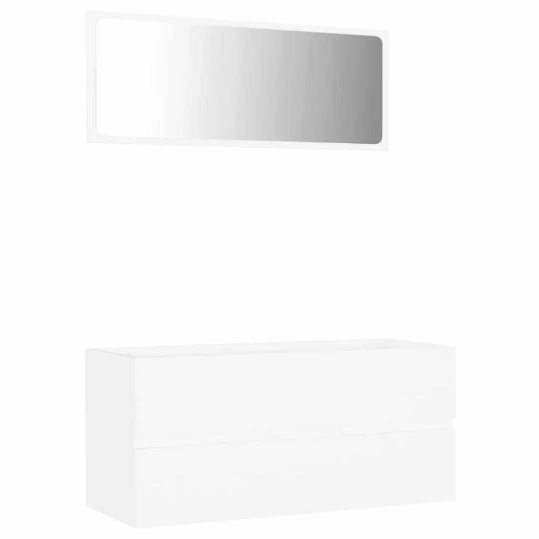 2-tlg. Badmöbel-set Weiß Spanplatte günstig online kaufen