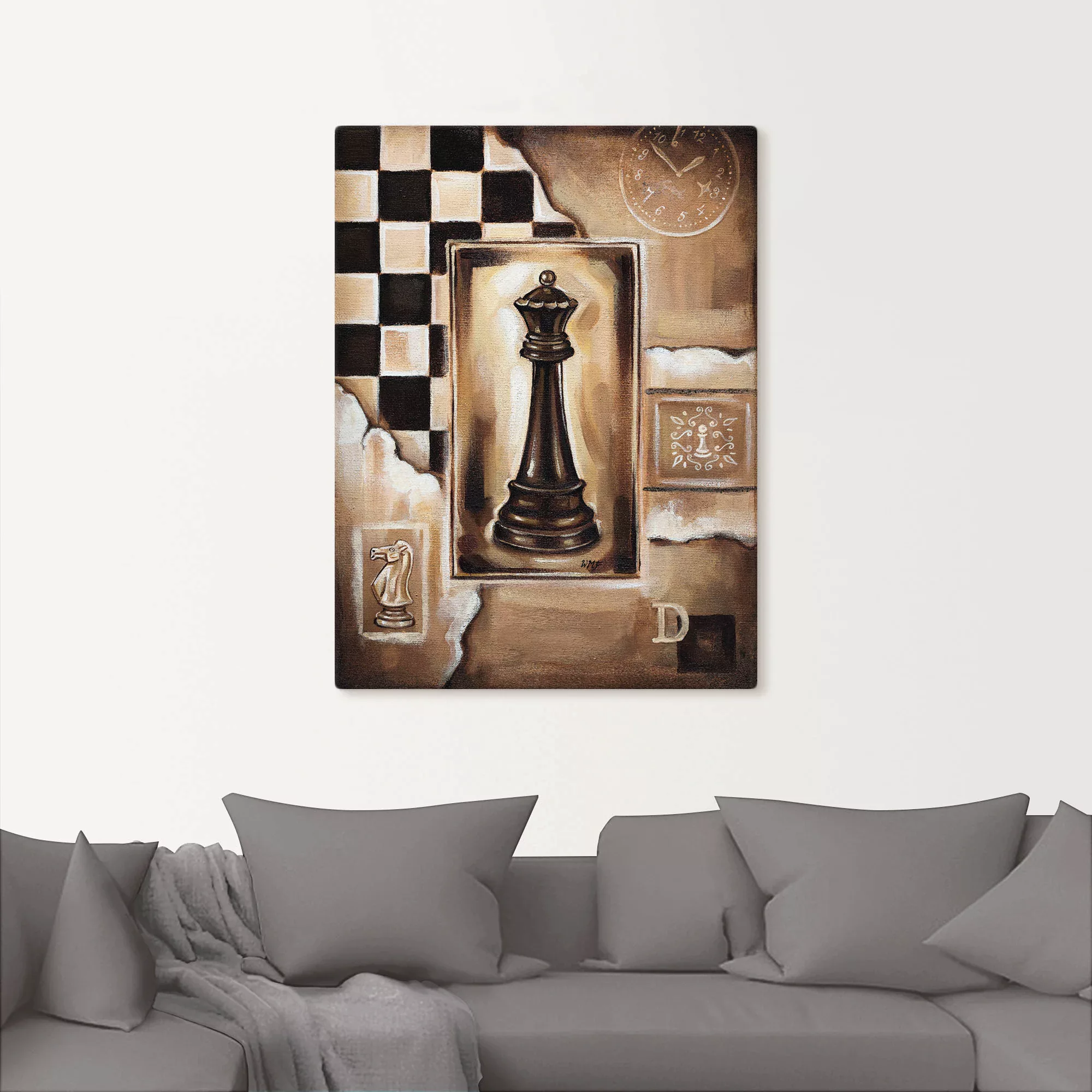 Artland Leinwandbild "Schach Königin", Schach, (1 St.) günstig online kaufen