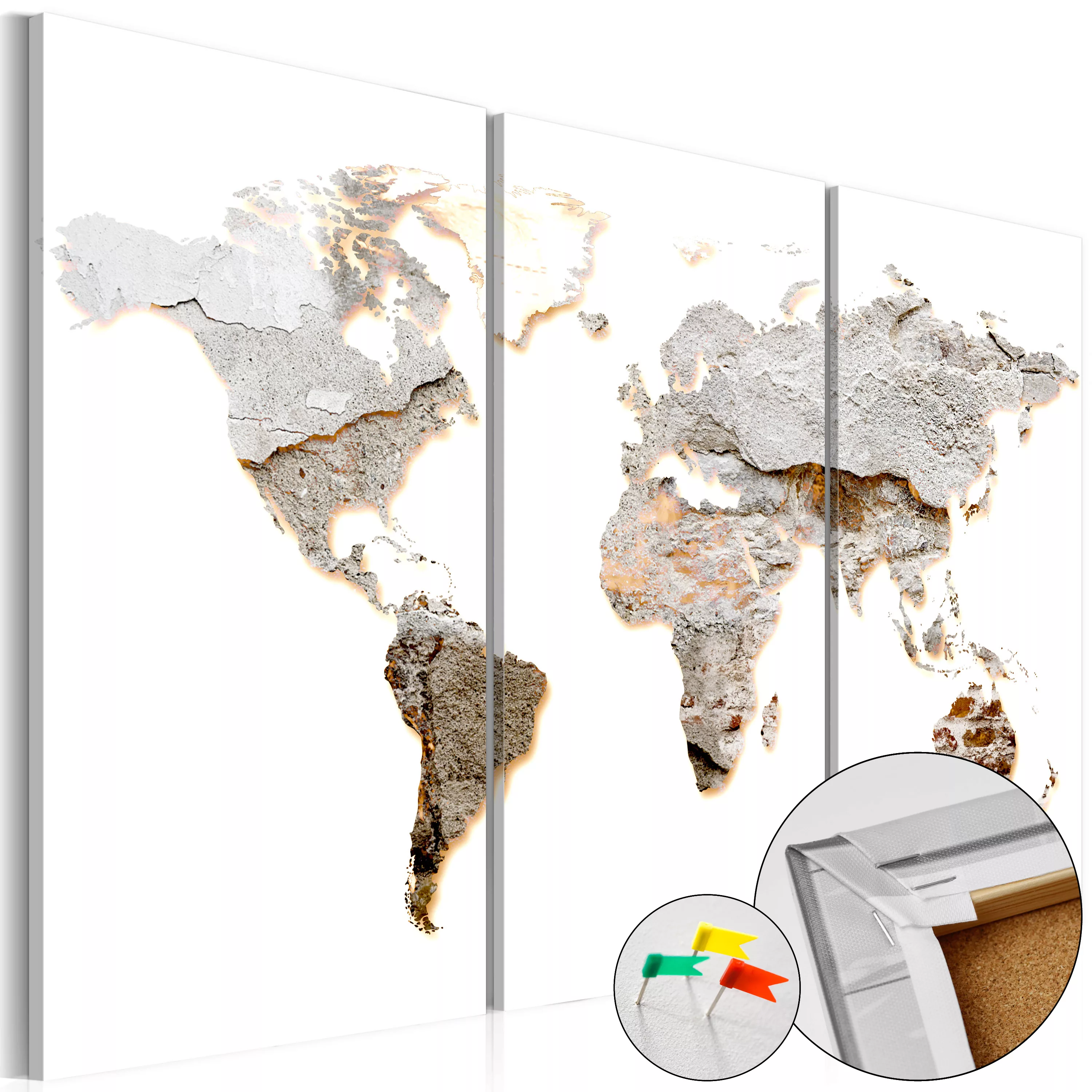 Korkbild - Concrete Continents [cork Map] günstig online kaufen