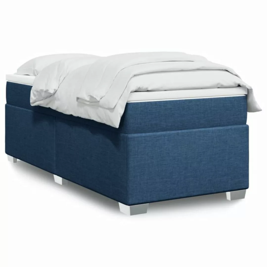 furnicato Bettgestell Boxspringbett mit Matratze Blau 100x200 cm Stoff günstig online kaufen