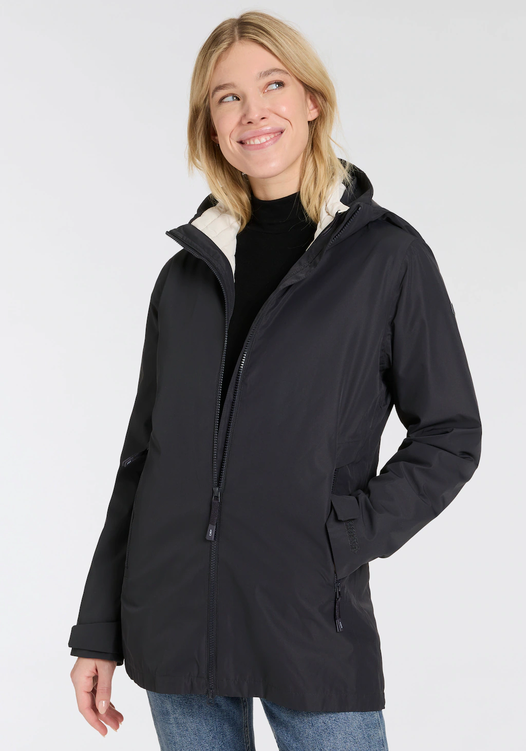 CMP 3-in-1-Funktionsjacke "WOMAN LONG JACKET ZIP HOOD DETACHABLE", mit Kapu günstig online kaufen