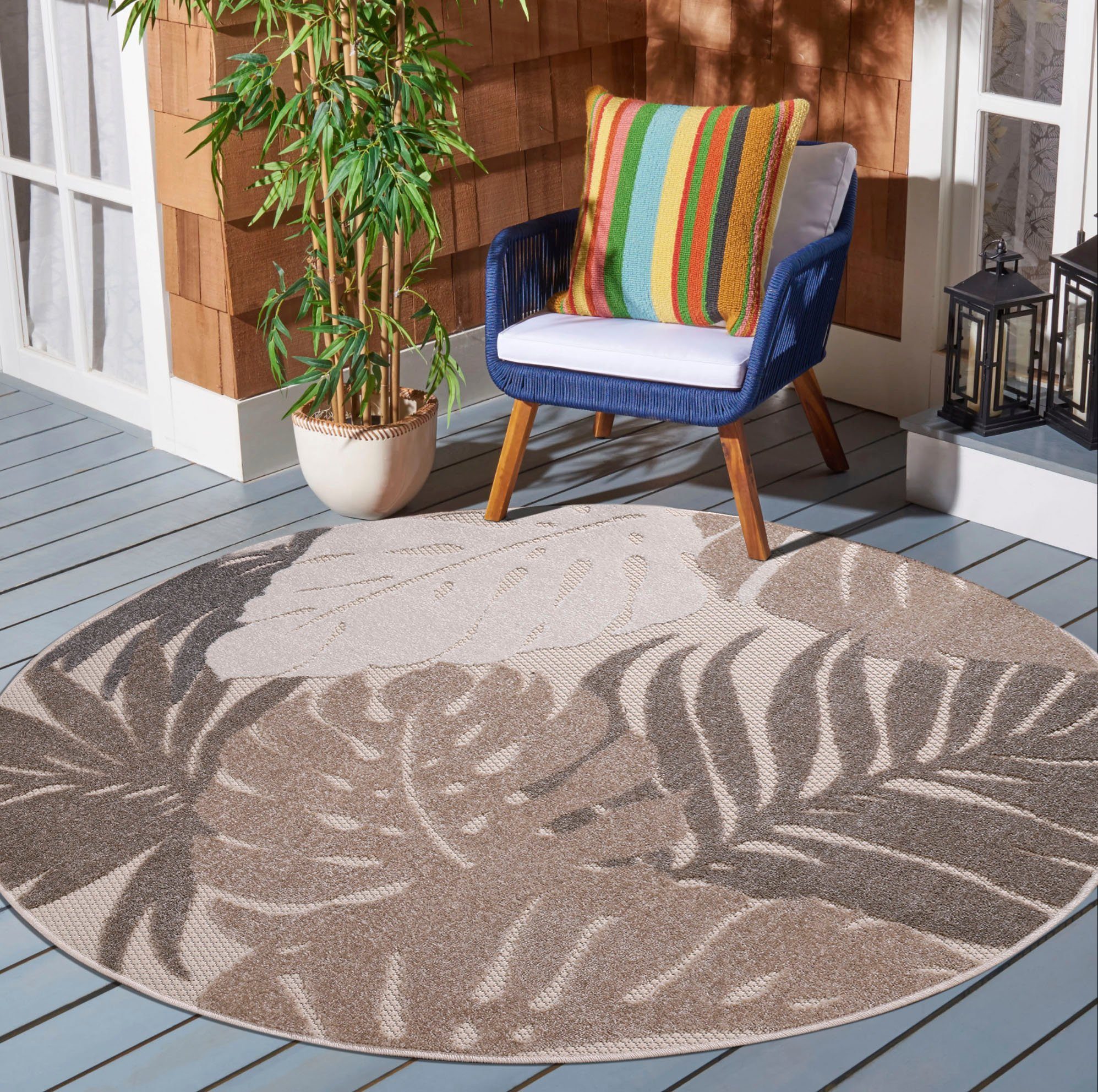 Sanat Teppich »Floral Outdoor«, rund, 6 mm Höhe, In- und Outdoor geeignet, günstig online kaufen