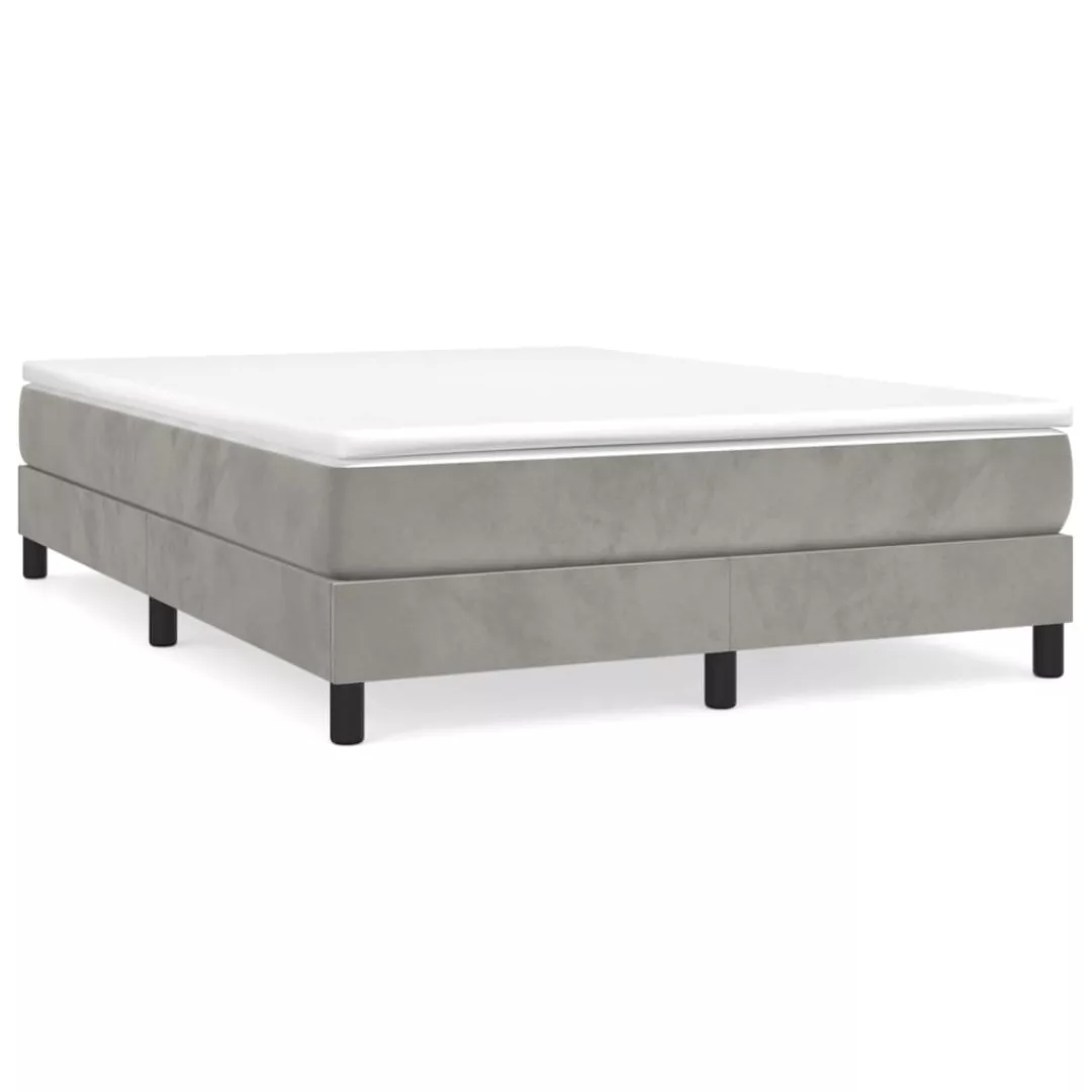 Vidaxl Boxspringbett Hellgrau 140x190 Cm Samt günstig online kaufen