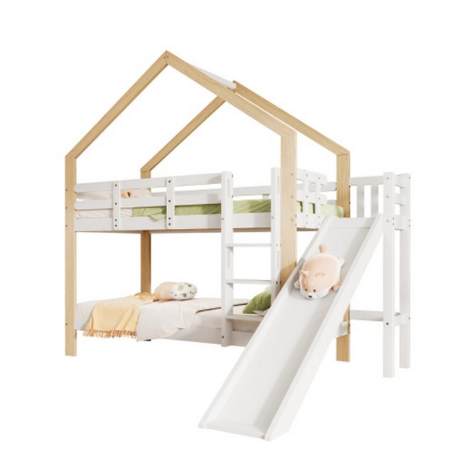 Celya Kinderbett Hausbett mit Rutsche und 2 Schubladen,Kinderbett 90x200cm, günstig online kaufen