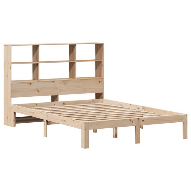 vidaXL Bett Massivholzbett mit Regal ohne Matratze 135x190 cm Kiefer günstig online kaufen