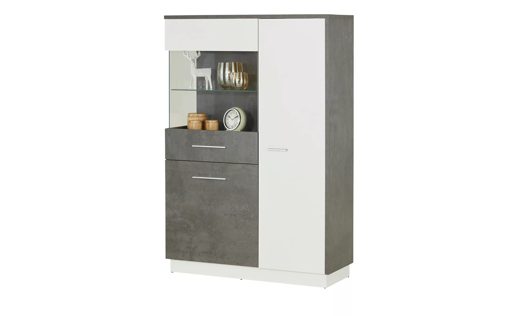 Vitrine  Zenga ¦ grau ¦ Maße (cm): B: 103 H: 151 T: 38 Kommoden & Sideboard günstig online kaufen