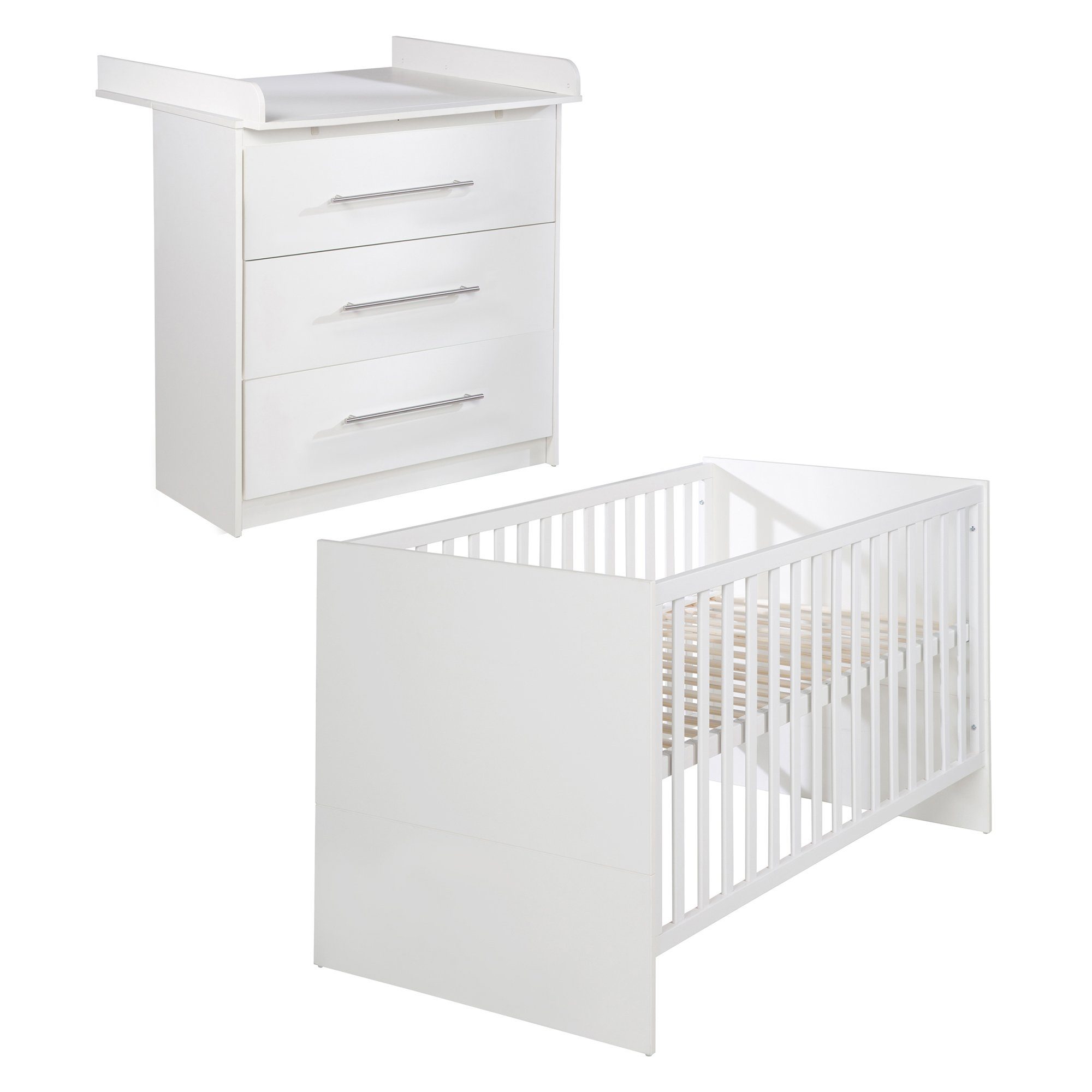 roba® Babymöbel-Set Maren, Gitterbett & Wickelkommode günstig online kaufen