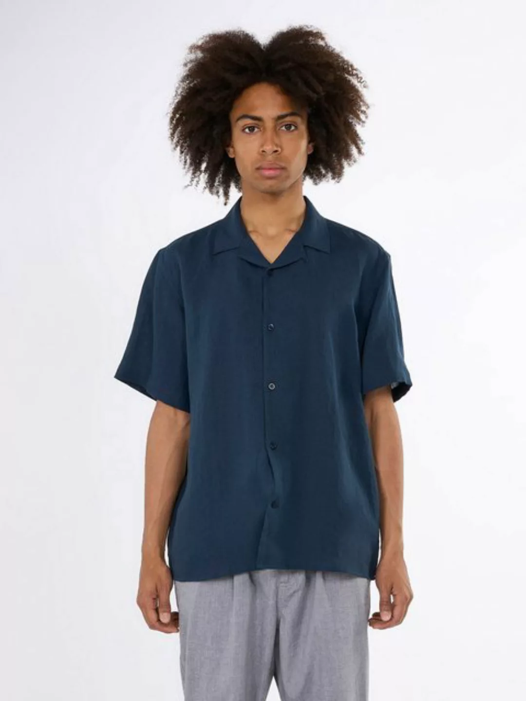 KnowledgeCotton Apparel Kurzarmhemd Box fit short sleeved linen shirt günstig online kaufen