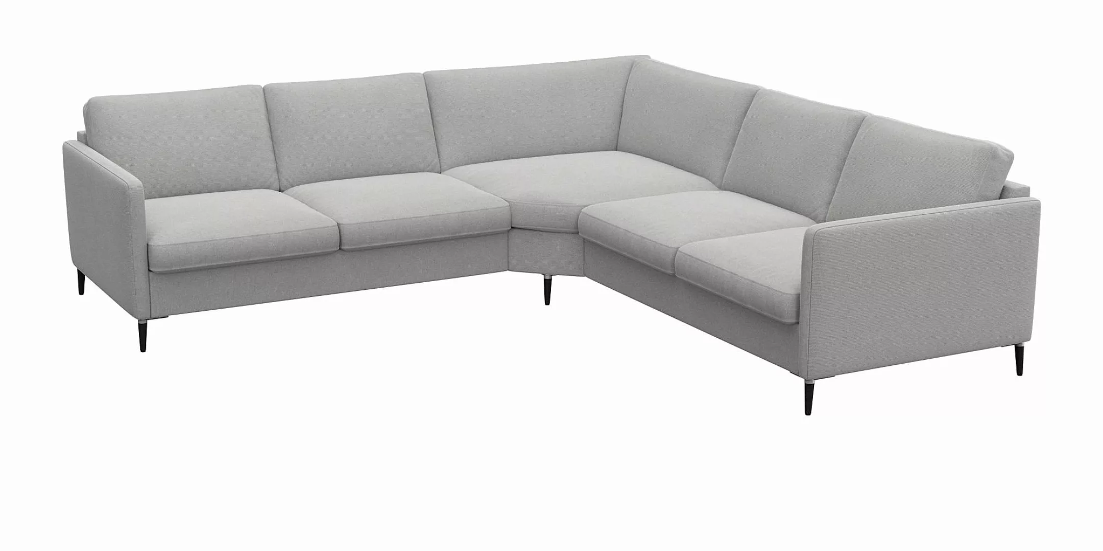 FLEXLUX Ecksofa »Fiore«, schmale Armlehnen, Kaltschaum, Füße Alu+schwarz günstig online kaufen