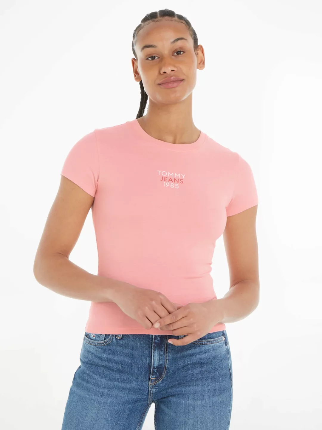 Tommy Jeans T-Shirt "Slim Essential Logo", Kurzarm Rundhals Jersey T Shirt günstig online kaufen