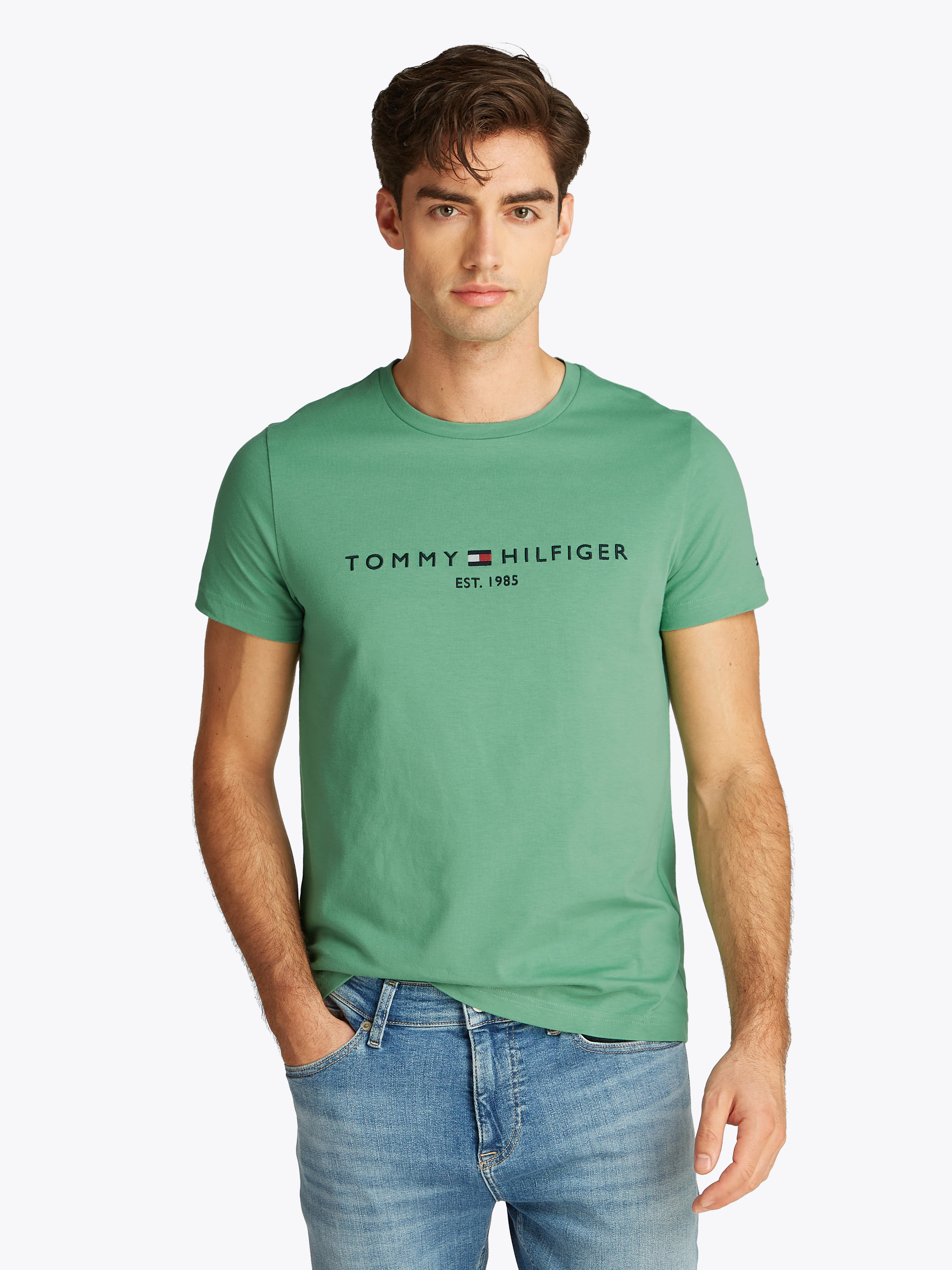 Tommy Hilfiger T-Shirt "TOMMY LOGO TEE", aus reiner, nachhaltiger Baumwolle günstig online kaufen