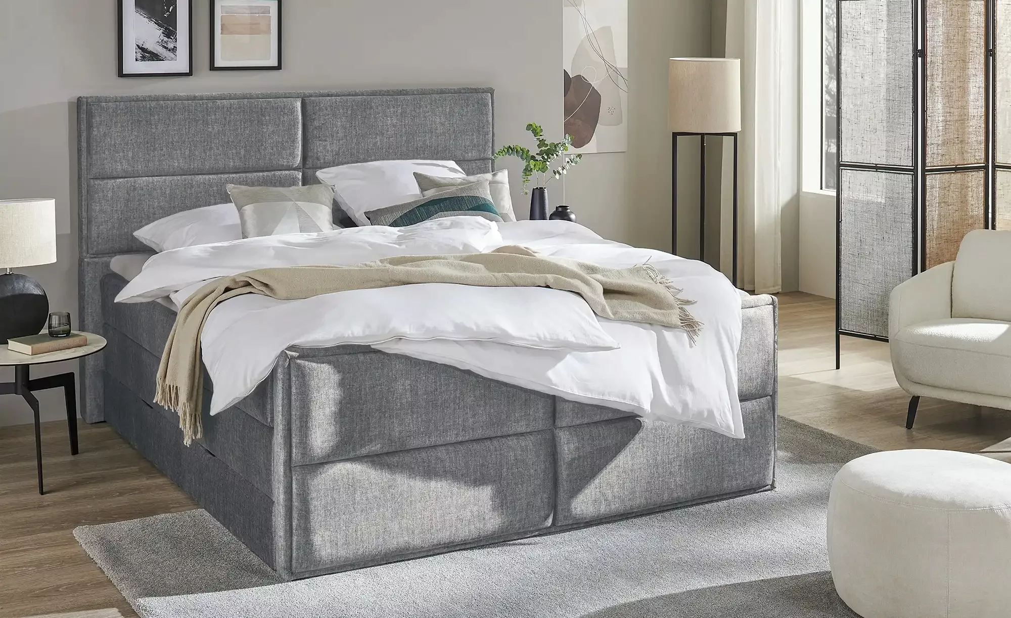 uno Boxspringbett mit Stauraum  Croco ¦ Maße (cm): B: 157 H: 136 Betten > E günstig online kaufen