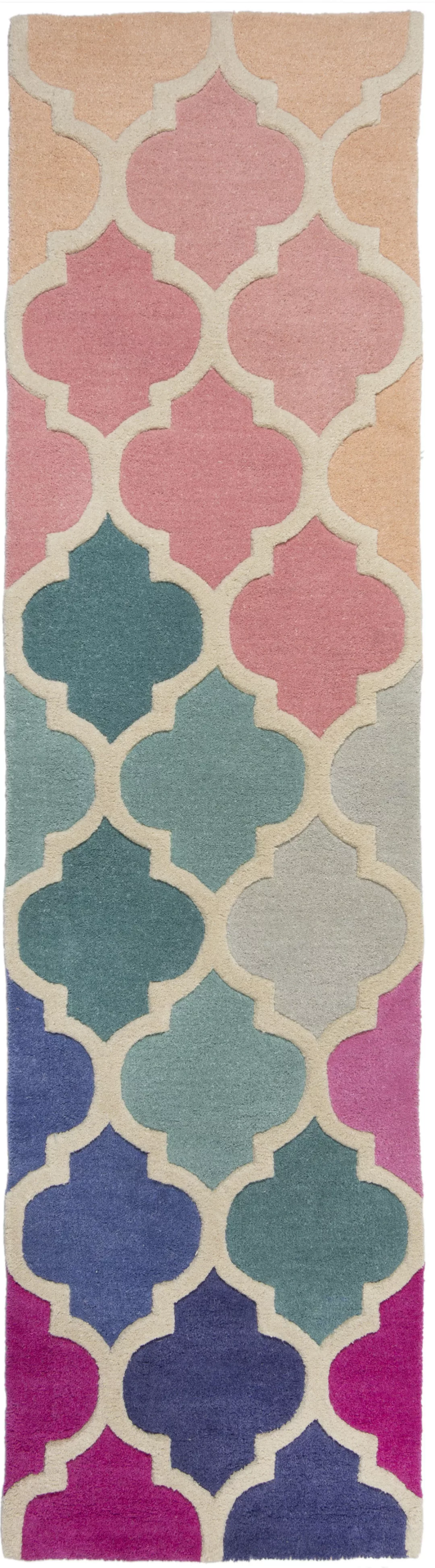 FLAIR RUGS Läufer »Rosella«, rechteckig, 100% Wolle, mehrfarbig, Ornamente, günstig online kaufen