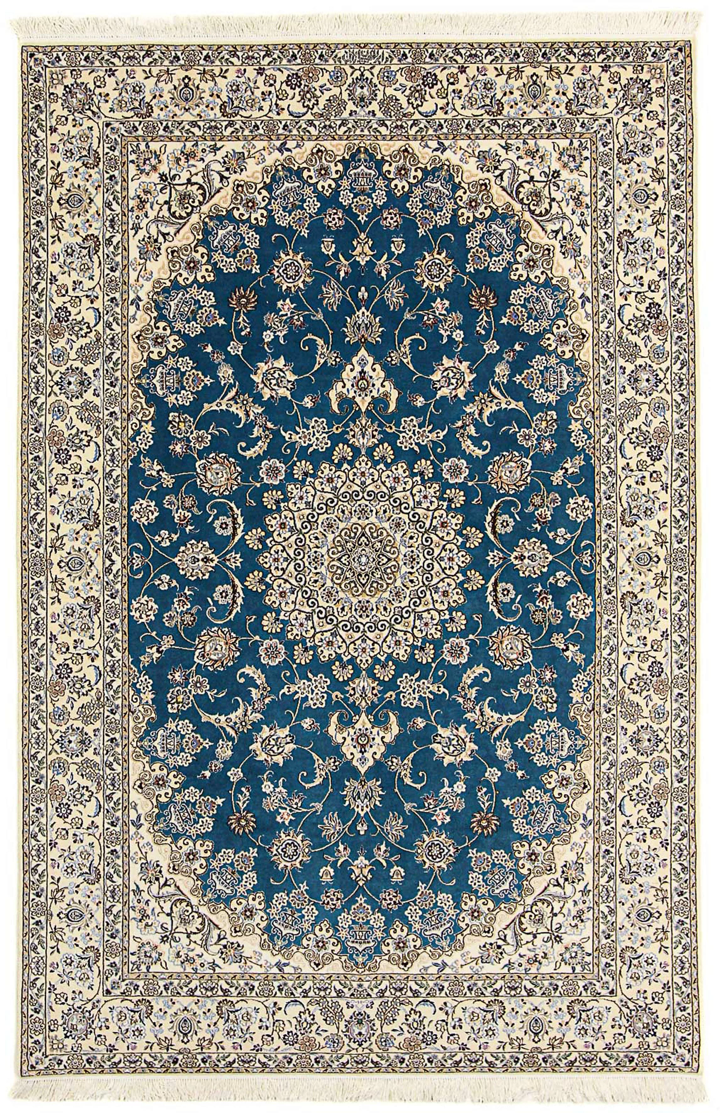 morgenland Orientteppich »Perser - Nain - Premium - 236 x 154 cm - blau«, r günstig online kaufen