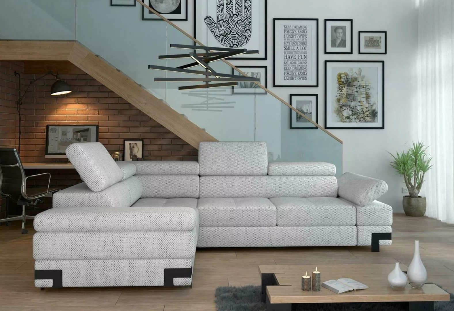 JVmoebel Ecksofa, Ecksofa L-Form Couch Wohnlandschaft Garnitur Design Moder günstig online kaufen