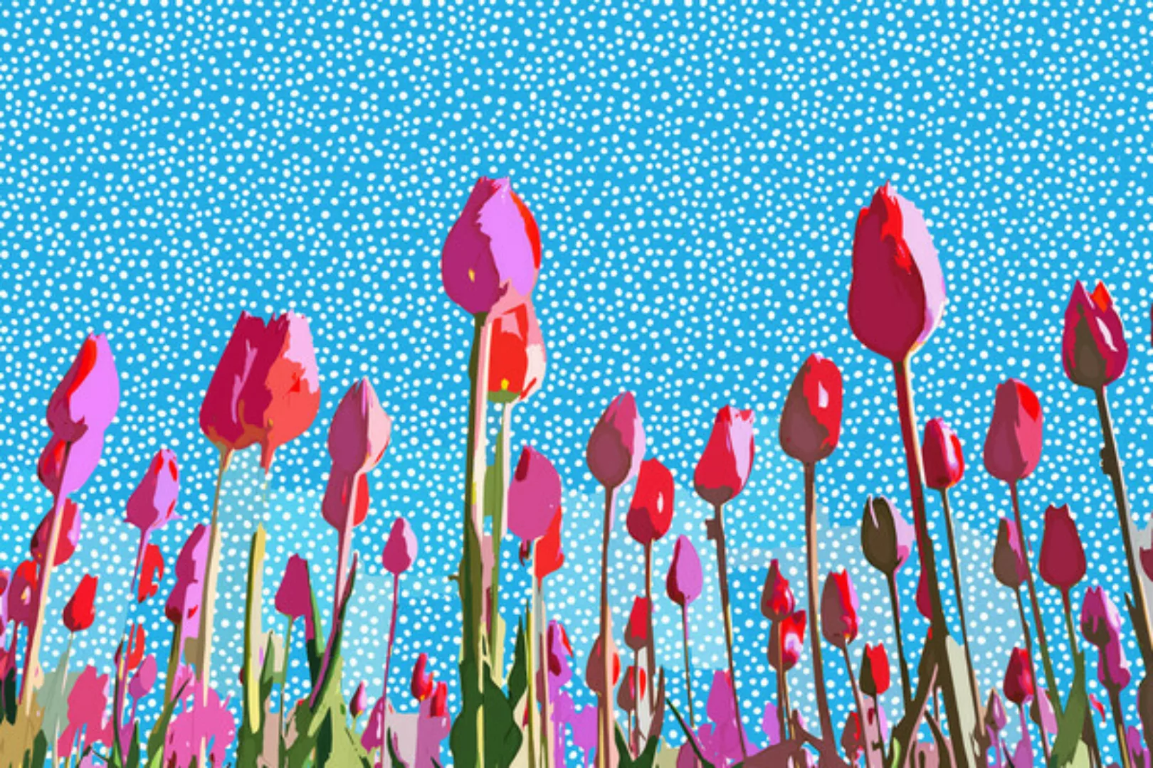 Poster / Leinwandbild - Tiptoe Through The Tulips With Me günstig online kaufen