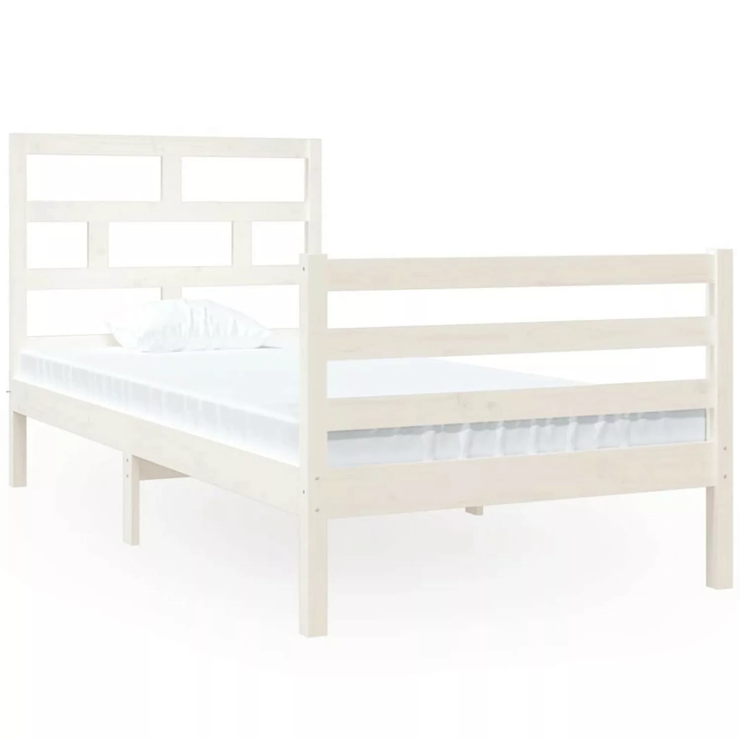Vidaxl Massivholzbett Weiß 90x190 Cm 3ft Single günstig online kaufen