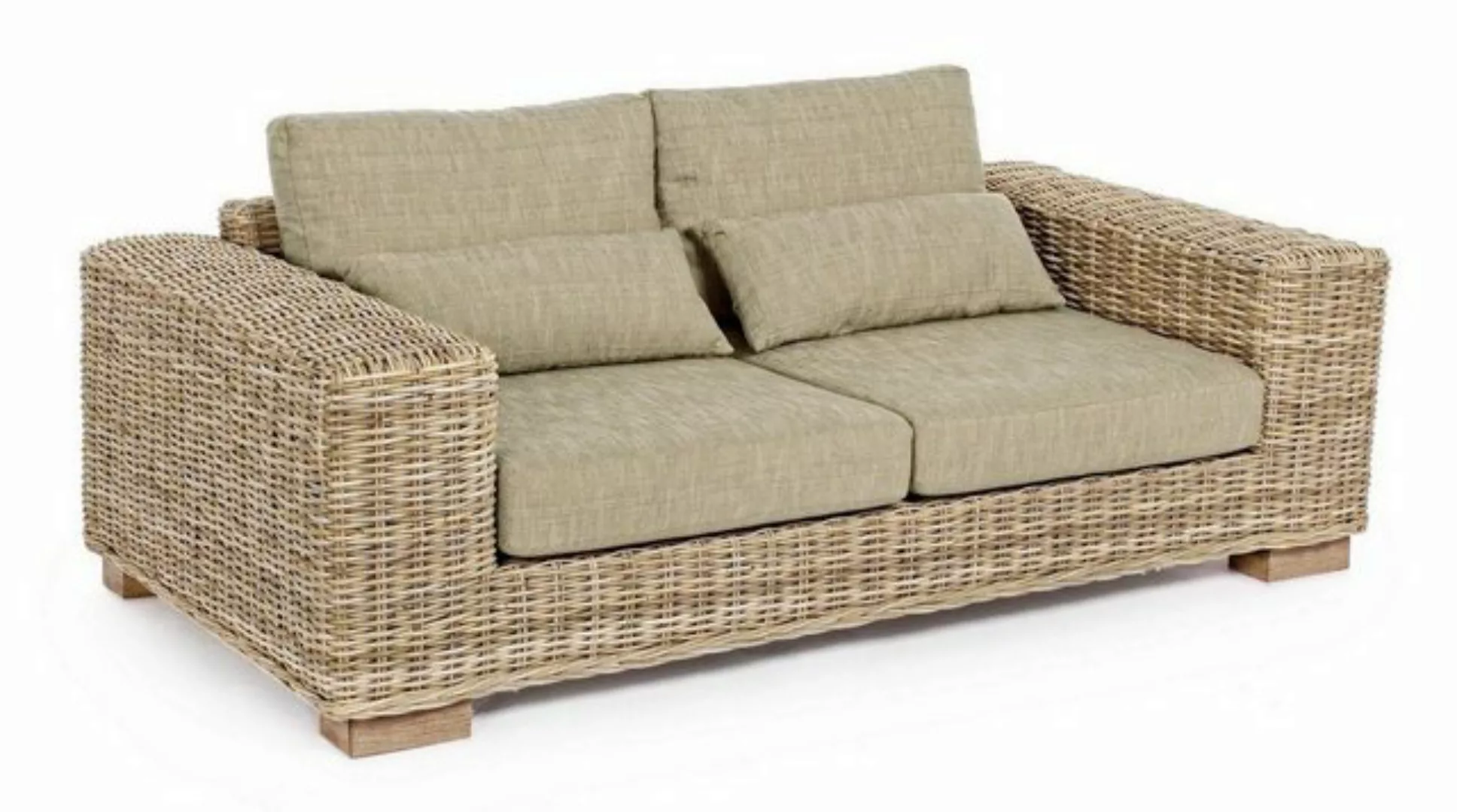 Natur24 Sofa Sofa Leandro 190x97x72cm Kabugeflecht Sofa Couch Polster günstig online kaufen