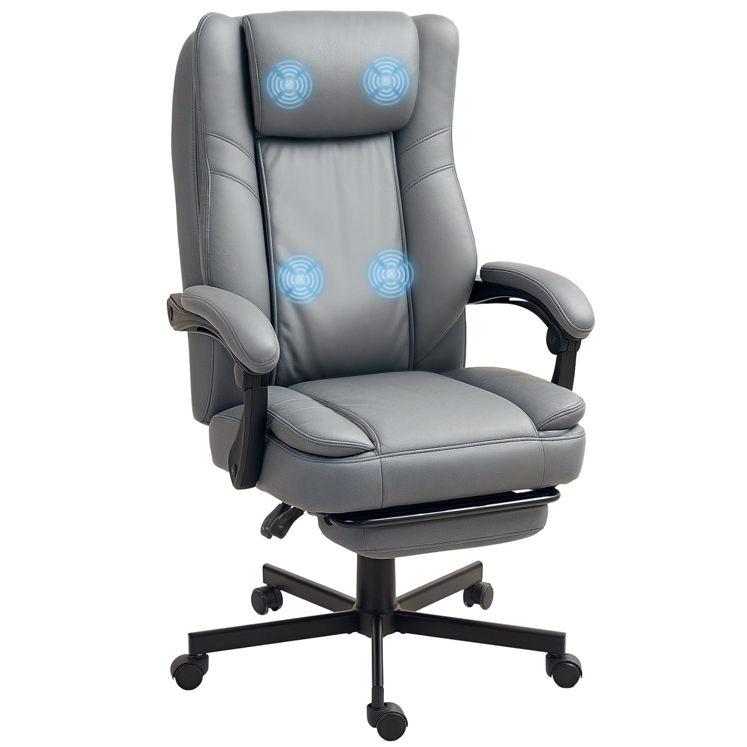 HOMCOM Bürostuhl mit Massagefunktion Mikrofaser-Stoff Schaumstoff 69L x 64B günstig online kaufen