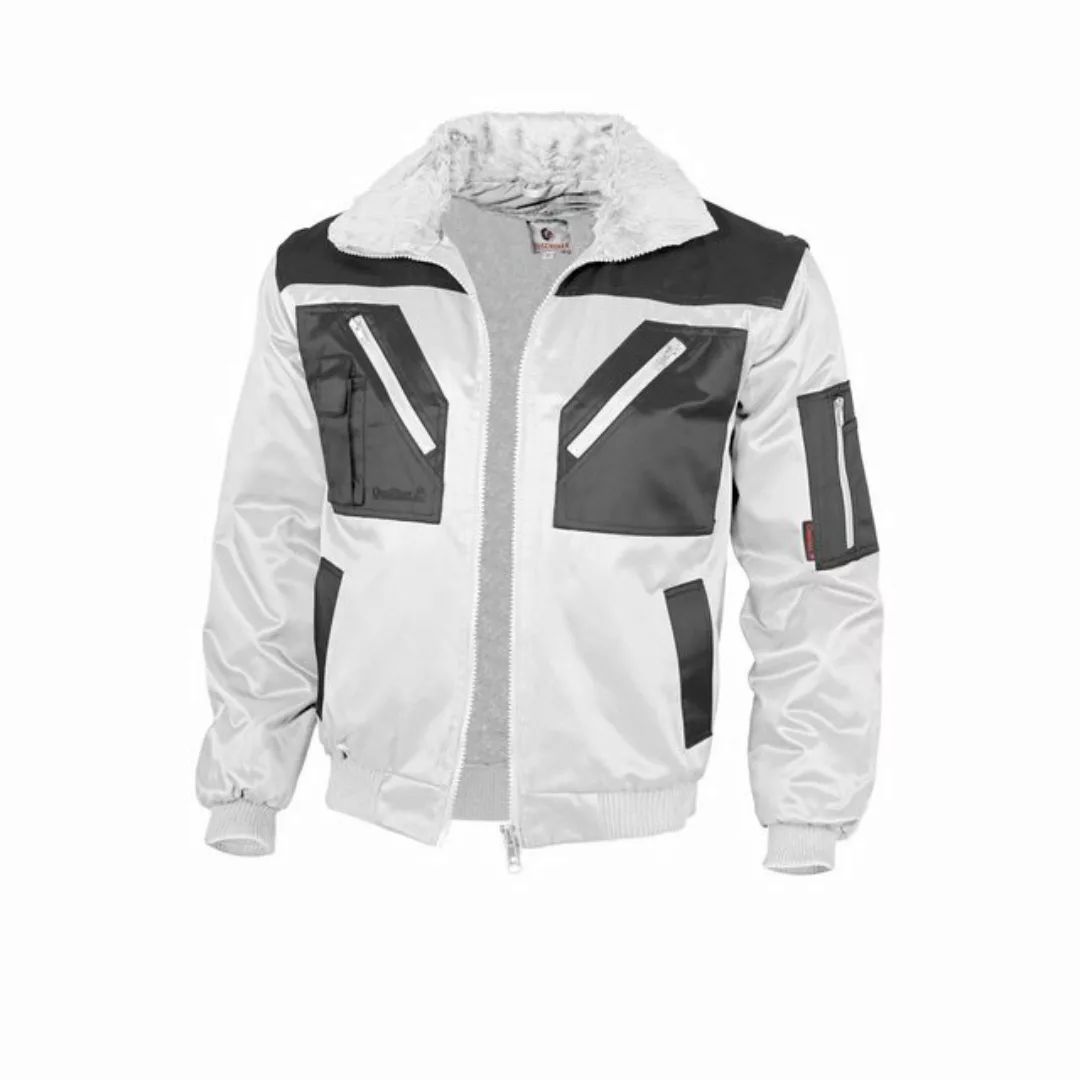 Qualitex Workwear Pilotenjacke Pilotenjacke zweifarbig weiß/grau, Gr. 4XL günstig online kaufen