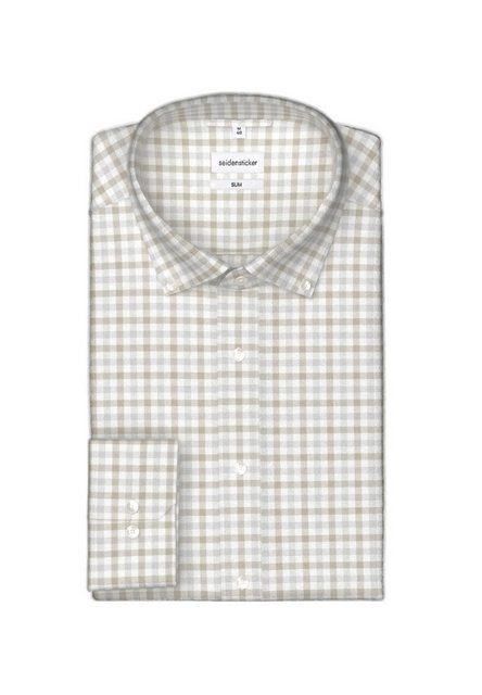 seidensticker Flanellhemd "Shaped", Shaped Langarm Button-Down-Kragen Karo günstig online kaufen