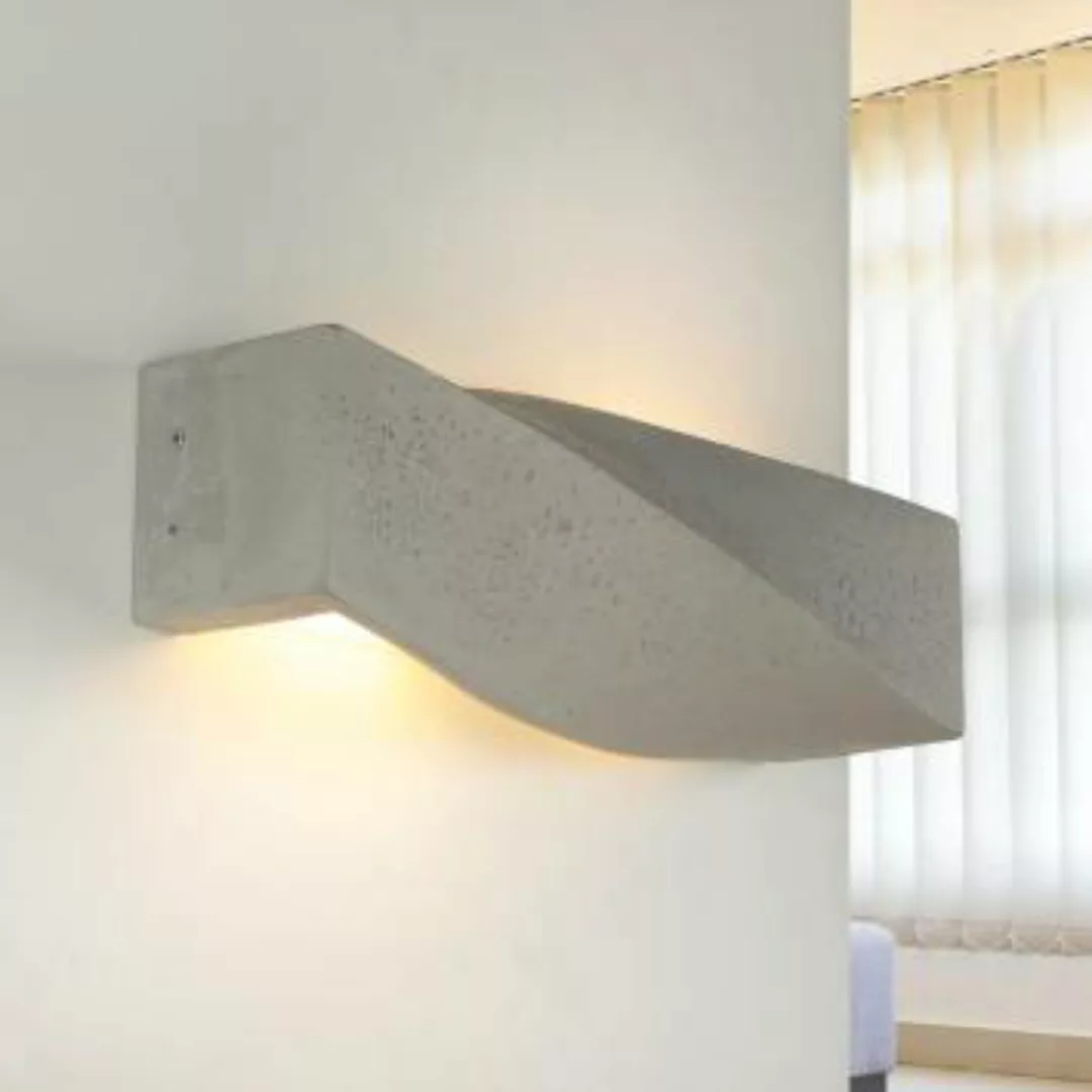 Beton Wandlampe SHANEY länglich B:45cm 2x E27 Modern günstig online kaufen
