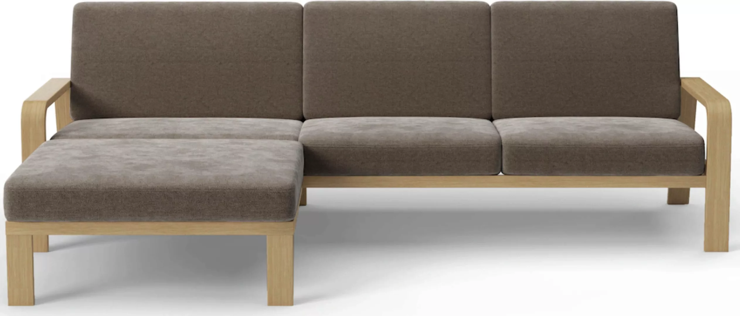 sit&more Ecksofa "Kolding L-Form", Armlehnen aus Buchenholz in natur, versc günstig online kaufen