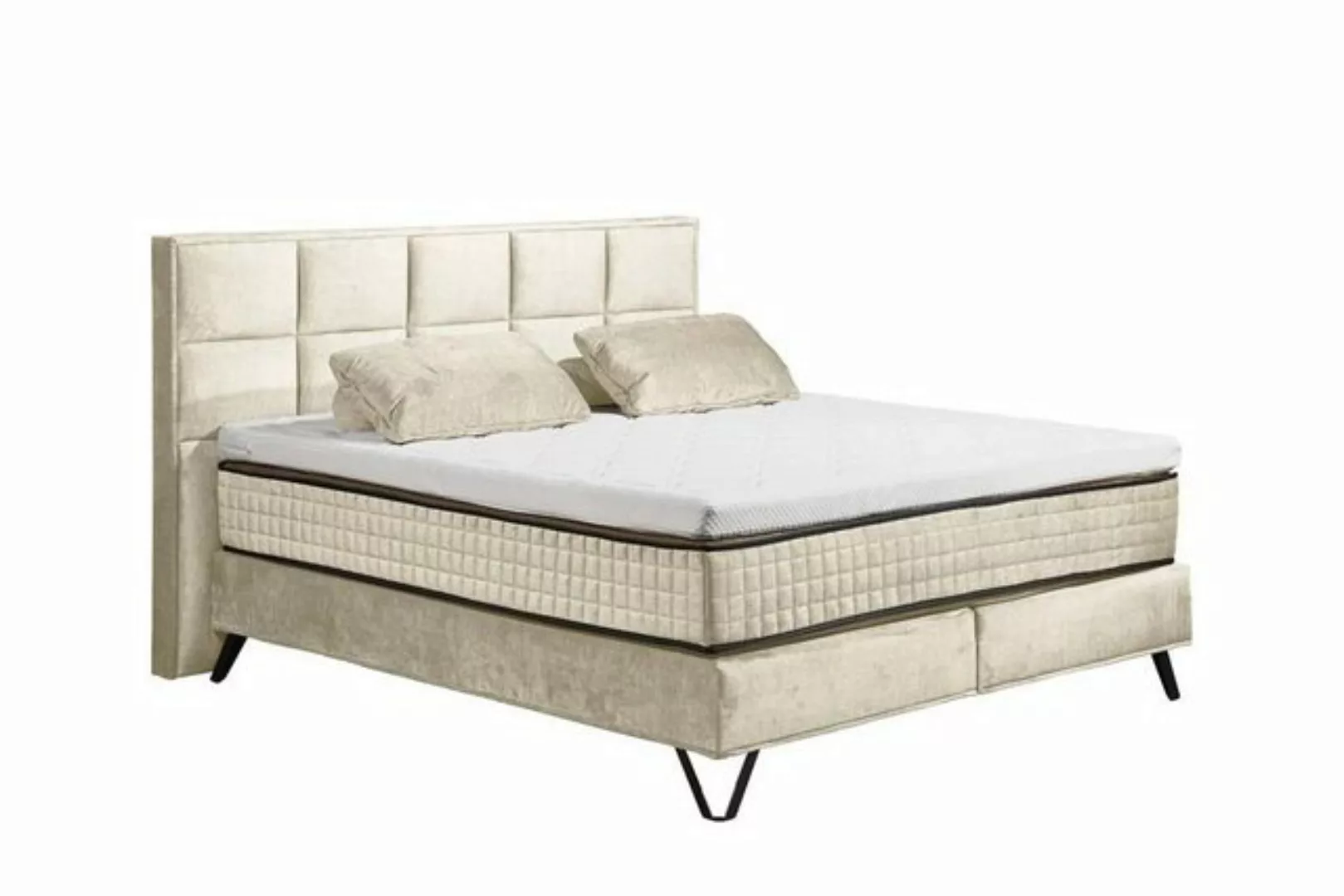 ED EXCITING DESIGN Boxspringliege (180 x 200 cm, Kingston), Beige günstig online kaufen