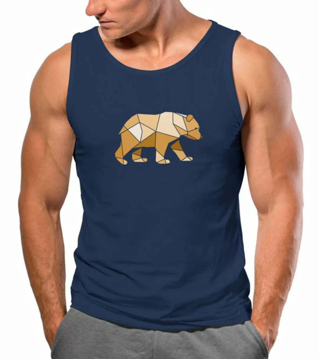 Neverless Tanktop Herren Tank-Top Bär Aufdruck Grafik Outdoor Polygon Motiv günstig online kaufen